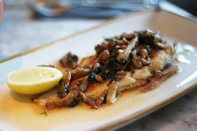 Pan Fried Brill, Baby Leeks, Brown Shrimp Butter  - The Drift Bar, London