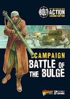 Bolt Action miniatures game Battle of the Bulge Campaign book cover. There are some egregious factual errors in this book.