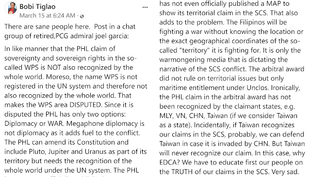 The Philippines' Claims in the South China Sea are also not recognized by the World