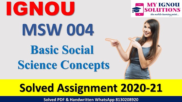 MSW 004 Social Work and Social Development  Solved Assignment 2020-21