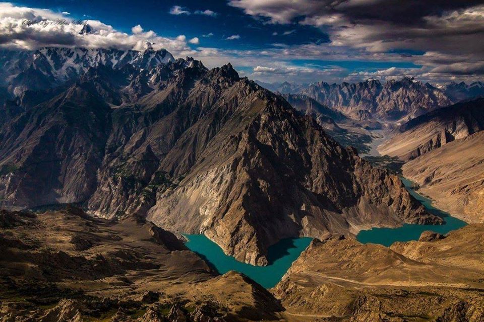 aerial view Gojal valley. aerial view Attabad lake. aerial view Passu valley. Mountain Peaks In Gojal valley Hunza.