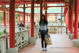 Fusion of Chinese and Western architecture Pavilions at Jardim De Lou Lim Ieoc Garden, Macau, women doing Tai Chi behind me