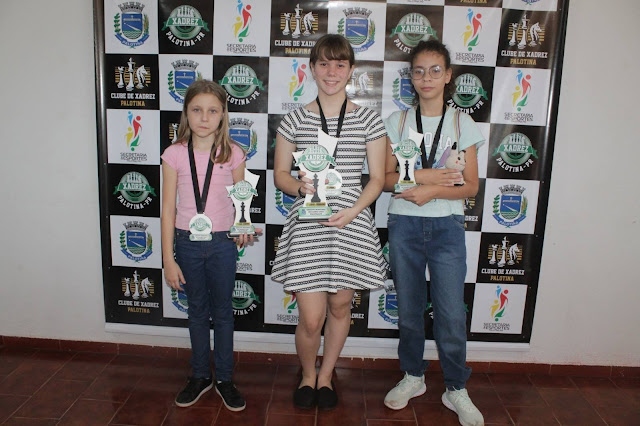 Destaques do feminino do Circuito Municipal de Xadrez realizado no dia 24