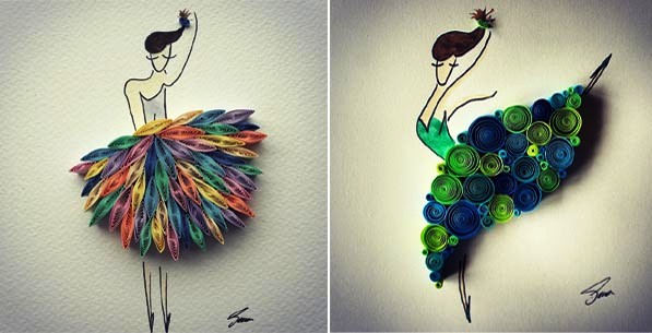 paper quilling art by Sena Runa