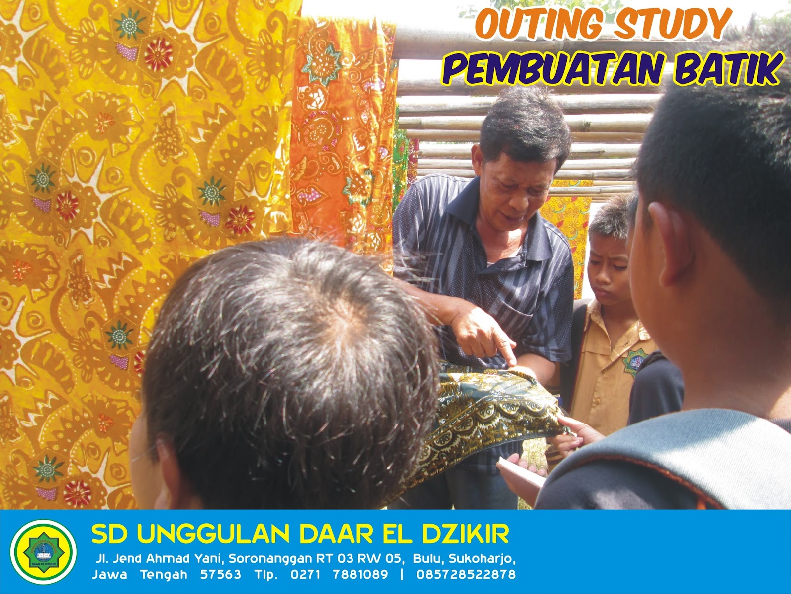 Pada bulan Oktober ini siswa siswi kelas 4 sampai kelas 6 mengadakan outing study Kali ini mengunjungi dua tempat home industri yaitu pembuatan batik