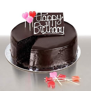 Happy Bithday wish with yummy chocolate cake, picture, images