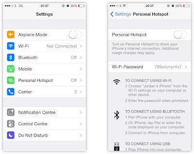 Aktifin Personal Hotspot Iphone, aktivasion hotspot iphone 4g