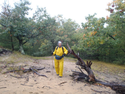 hikers in rain gear