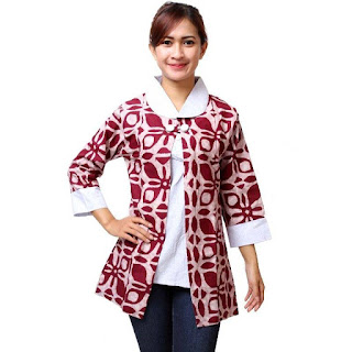 Model Baju Batik Kantor Terbaru Lengan Panjang