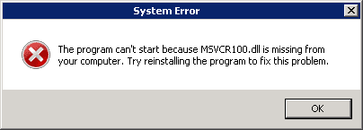 Msvcr100 Dll Is Missing From Your Computer