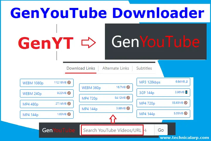 GenYouTube Download Photo,Videos & MP3 Songs (GenYT) ~ Technical Arp