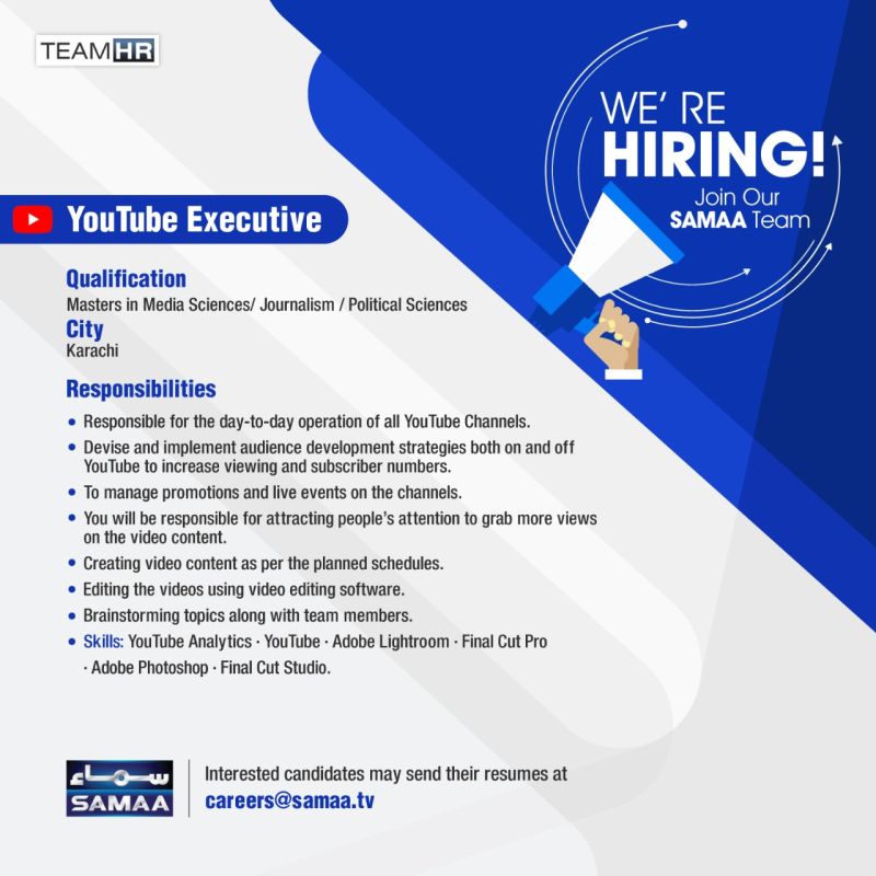 Samaa TV Announced Jobs July 2022