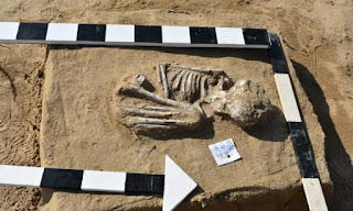 Skeleton at the ancient cemetery of Ismailia.