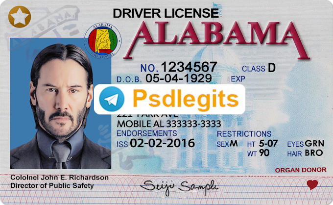 Alabama Driver License PSD Template 2024