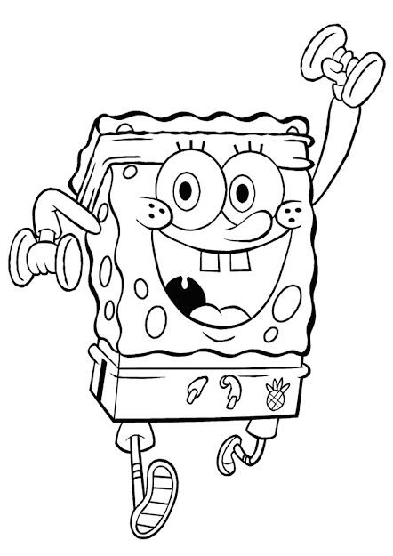 Coloring Pages Spongebob Work Out