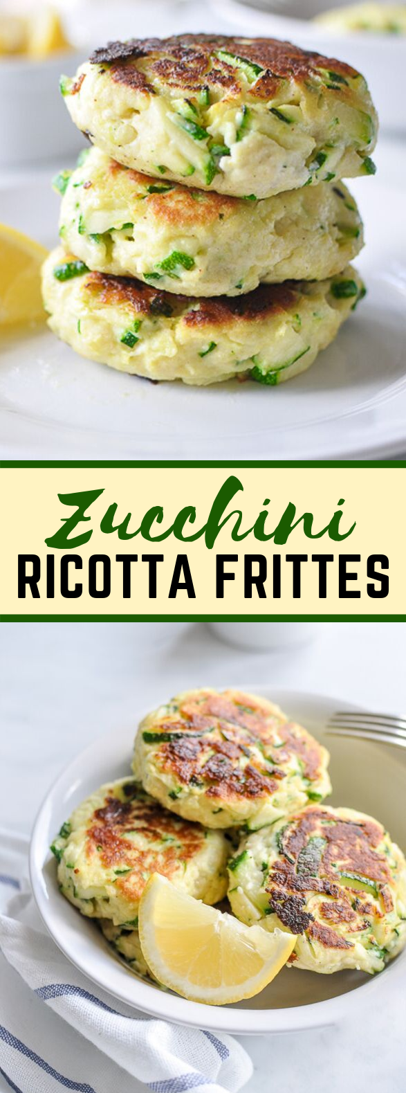 Zucchini Ricotta Fritters #vegetarian #veggies