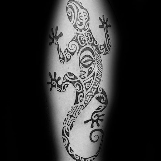 Tribal-Gecko-Lizard--Leg-Tattoo