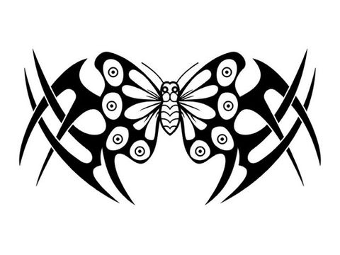 Buterfly Tatto on Sort Sorts Tattoo  Tribal Butterfly Tattoo Design