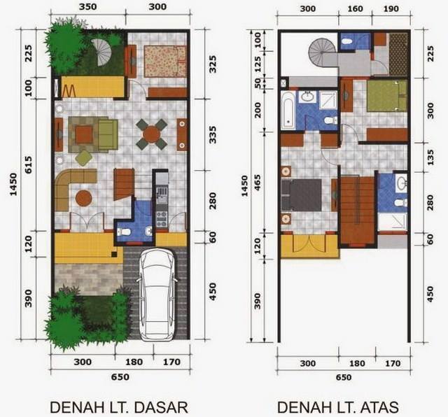 Gambar Denah Rumah Minimalis 2 Lantai