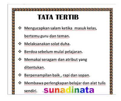 Contoh Tata Tertib Kelas Untuk Peserta Didik 