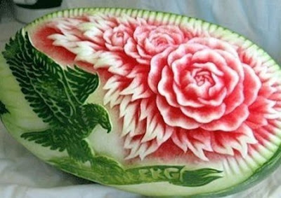 Watermelon carving art - seen at unik4u.blogspot.com