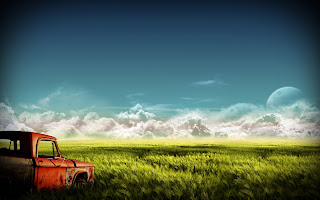 Old Truck Field Nature Wallpaper