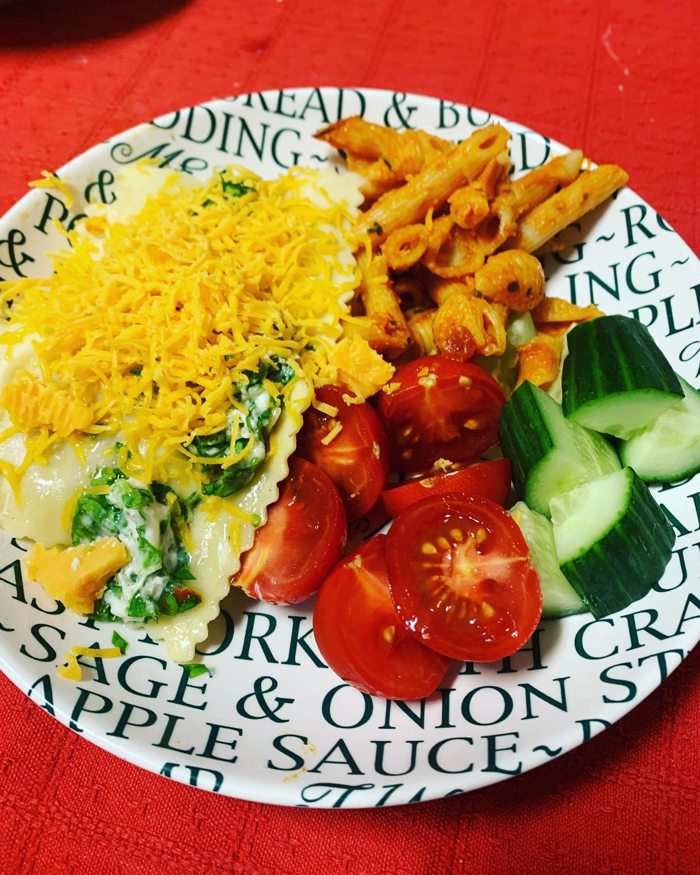 Various ravioli & pasta for tea, with garlic bread recipe