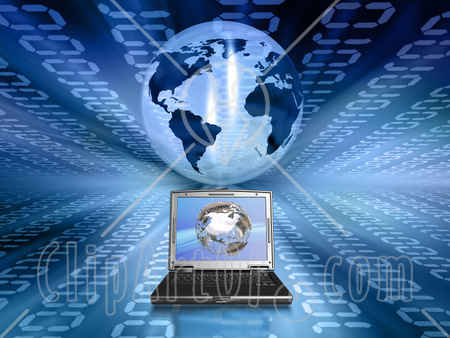 Backgrounds  Computer on Of A Laptop Computer On A Background With Blue Binary And A Globe Jpg