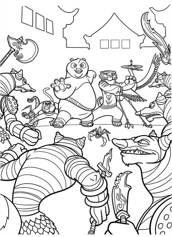  Gambar  Mewarnai Kungfu Panda 1 2 3 Terbaru gambarcoloring