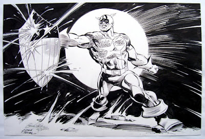 Dibujo del Capitán América por Gene Colan