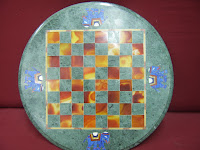 Green marble chess board in round or square shape