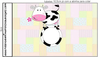 Cow and Patchwork Free Printable Labels.