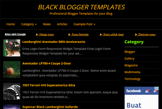 Black Blogger Templates