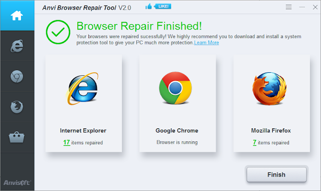 سرع المتصفحات على الكمبيوتر بنقرة زر واحدة مع Anvi Browser Repair Tool