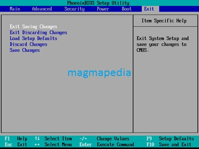 simpan settingan bios