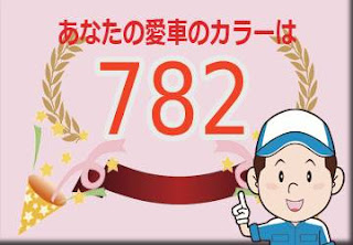 トヨタ ７８２ アクアマイカメタリック　ボディーカラー　色番号　カラーコード