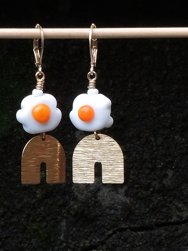 DIY - oorbellen/earrings "Sunny Side Up"