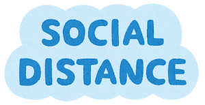 「SOCIAL DISTANCE」のマーク（枠あり）