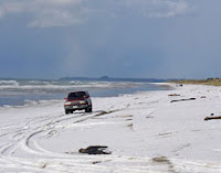 Mt.Maunganui - hail on the beach!