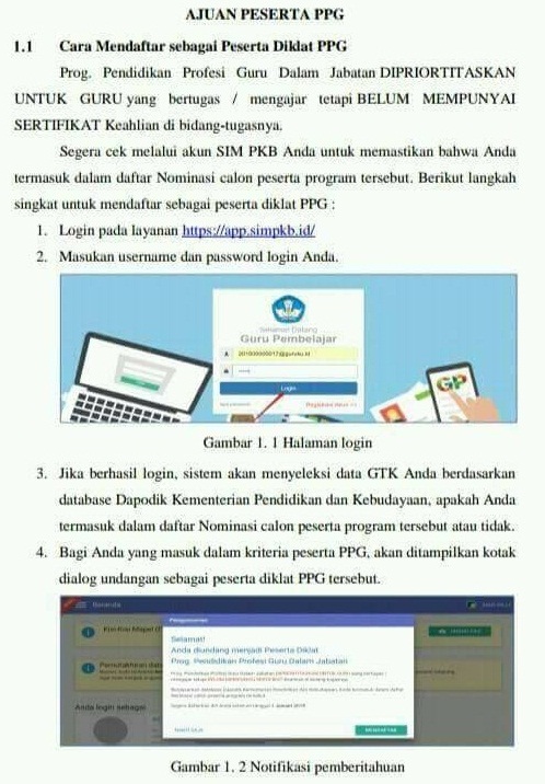 Cara Mendaftar Sebagai Peserta Diklat Pendidikan Profesi Guru PPG Dalam Jabatan Melalui SIMPKB Tahun 2018