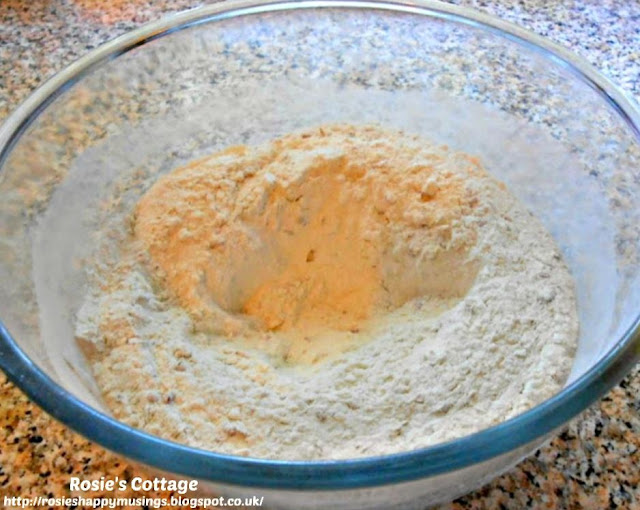 Super Easy, Scrumptious Banana Bread: Let's begin by mixing our dry ingredients together.