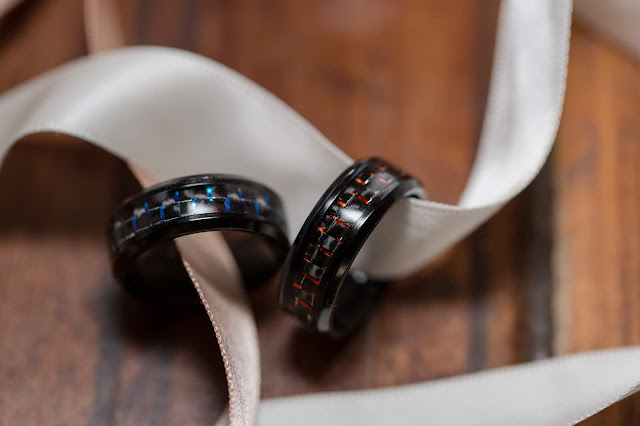 Shenandoah Mill Wedding Bride and Groom matching rings by Micah Carling Photography