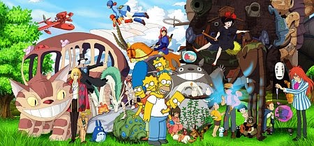 Os Simpsons no mundo de Hayao Miyazaki