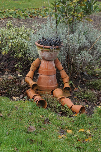 Flower Pot Person in the vegetable Garden at Hughenden Manor