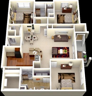  Desain Rumah Minimalis type 45 dengan 3 kamar tidur 1 lantai