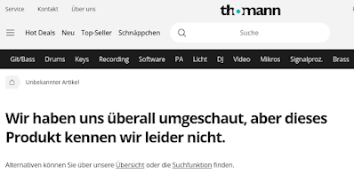 Benutzerfreundliche 404-Fehlerseite auf thomann.de