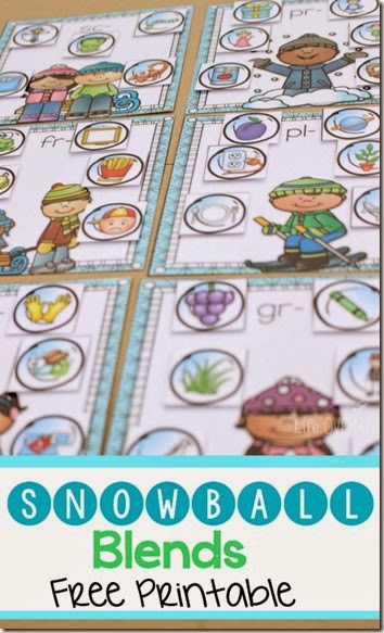 Word Blends - Kids will have fun practicing various word blends with this super cute winter themed Snowball Blends Free Printable