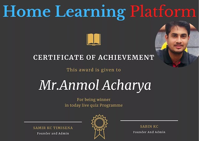 A Lot Of Congratulation for Mr.Anmol Acharya for being winner in Live Quiz Programme