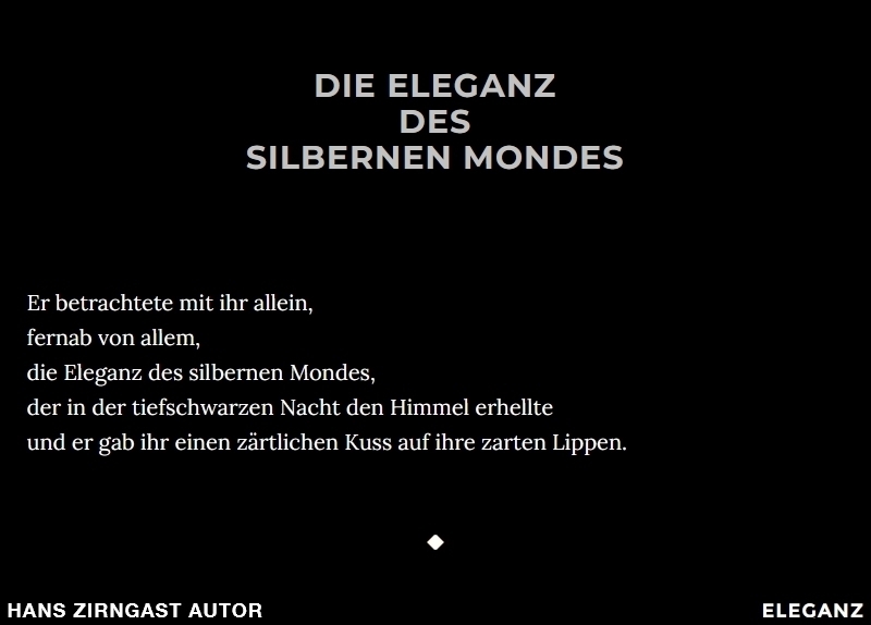 Hans Zirngast Autor - Eleganz - Die Eleganz des silbernen Mondes