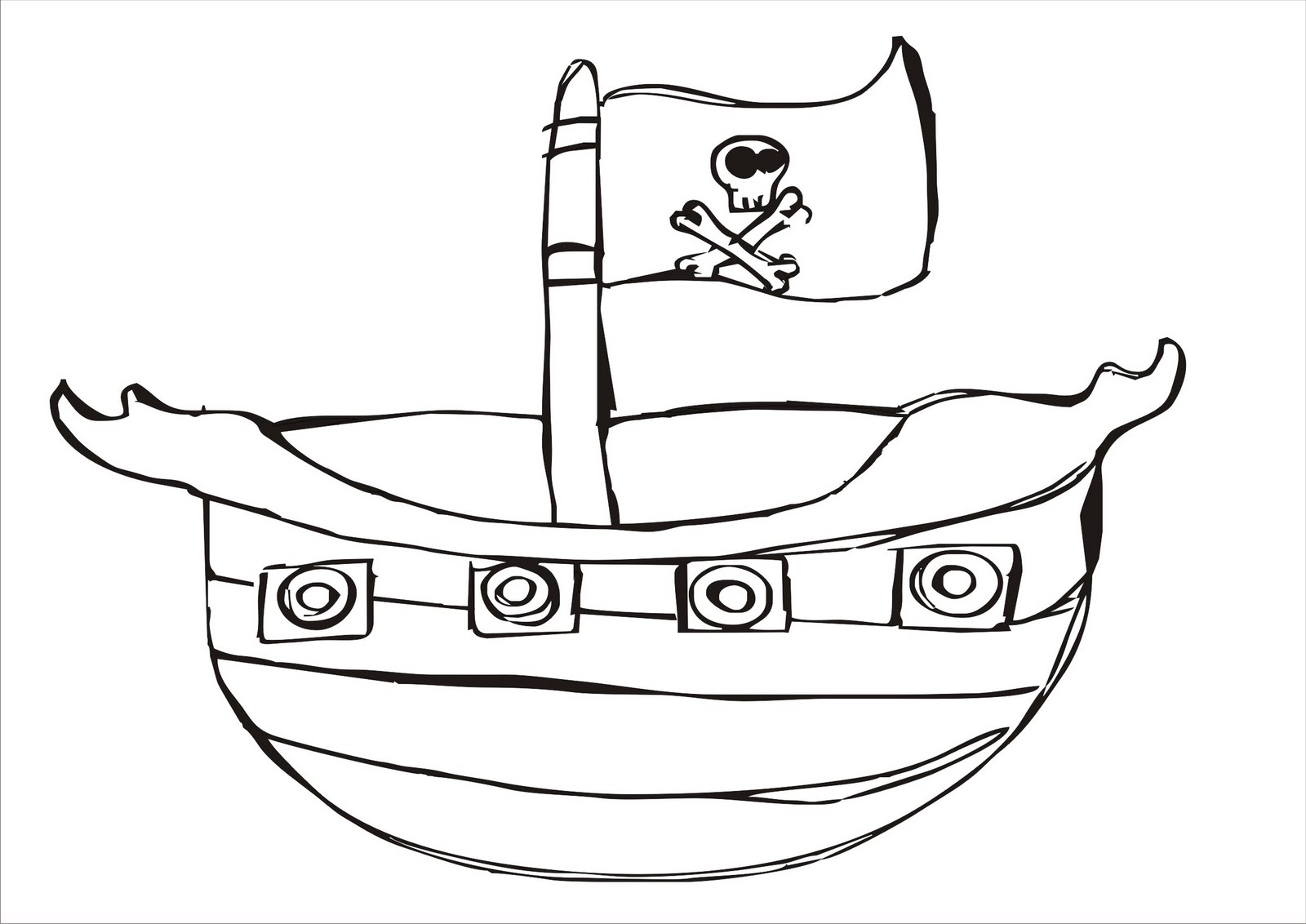 Desenhos para colorir Desenho para colorir de Barco Pirata. Desenhos